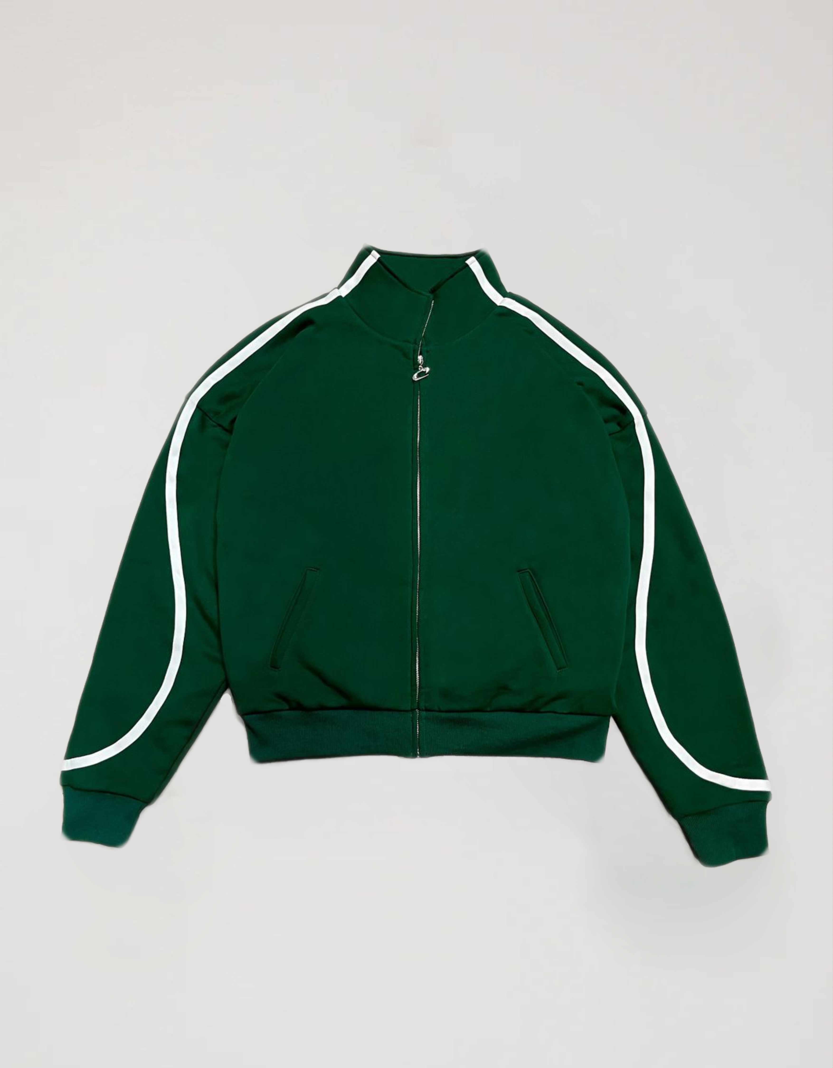 Varsity Track Jacket Green Stripe