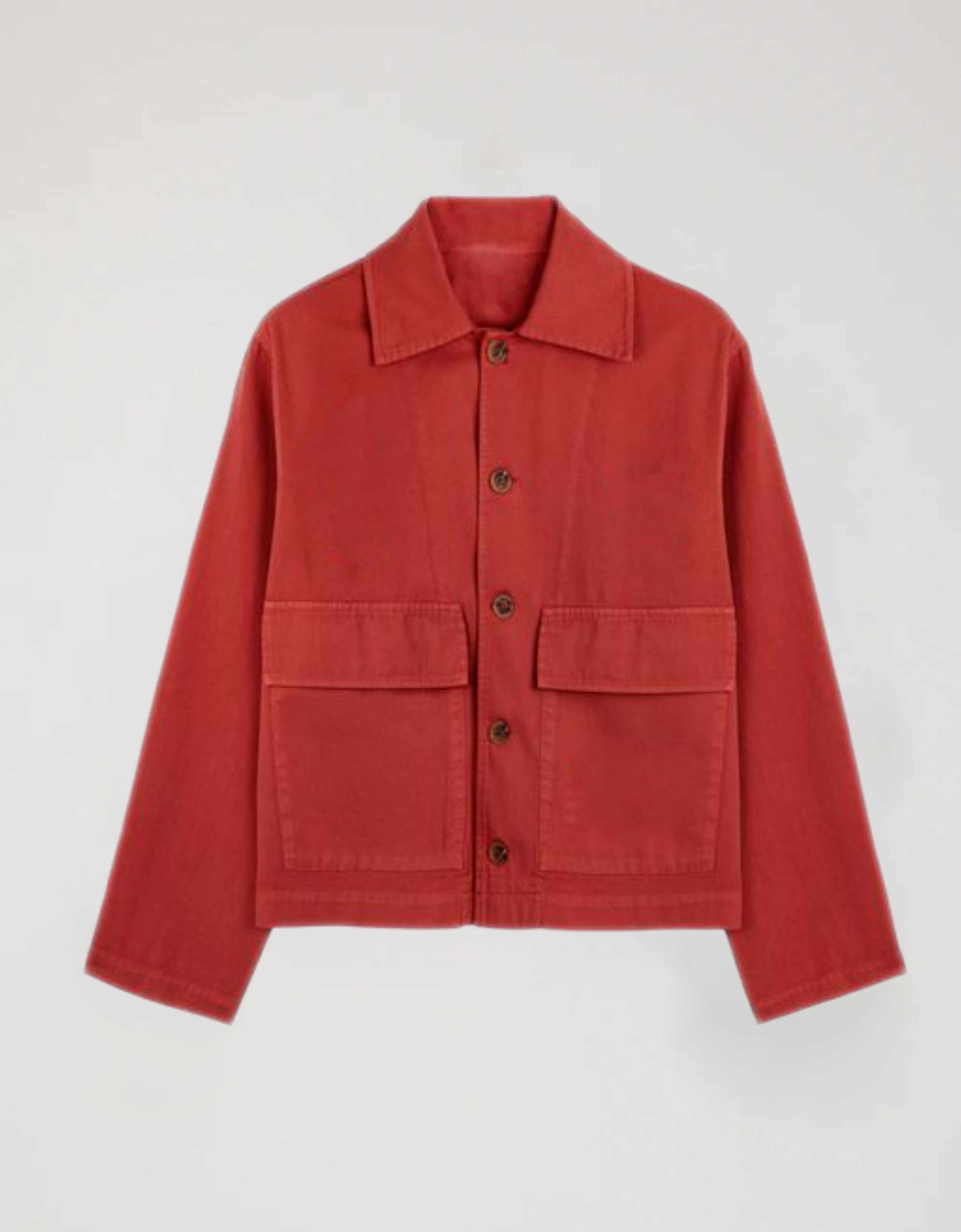 Boxy Crop Jacket Red