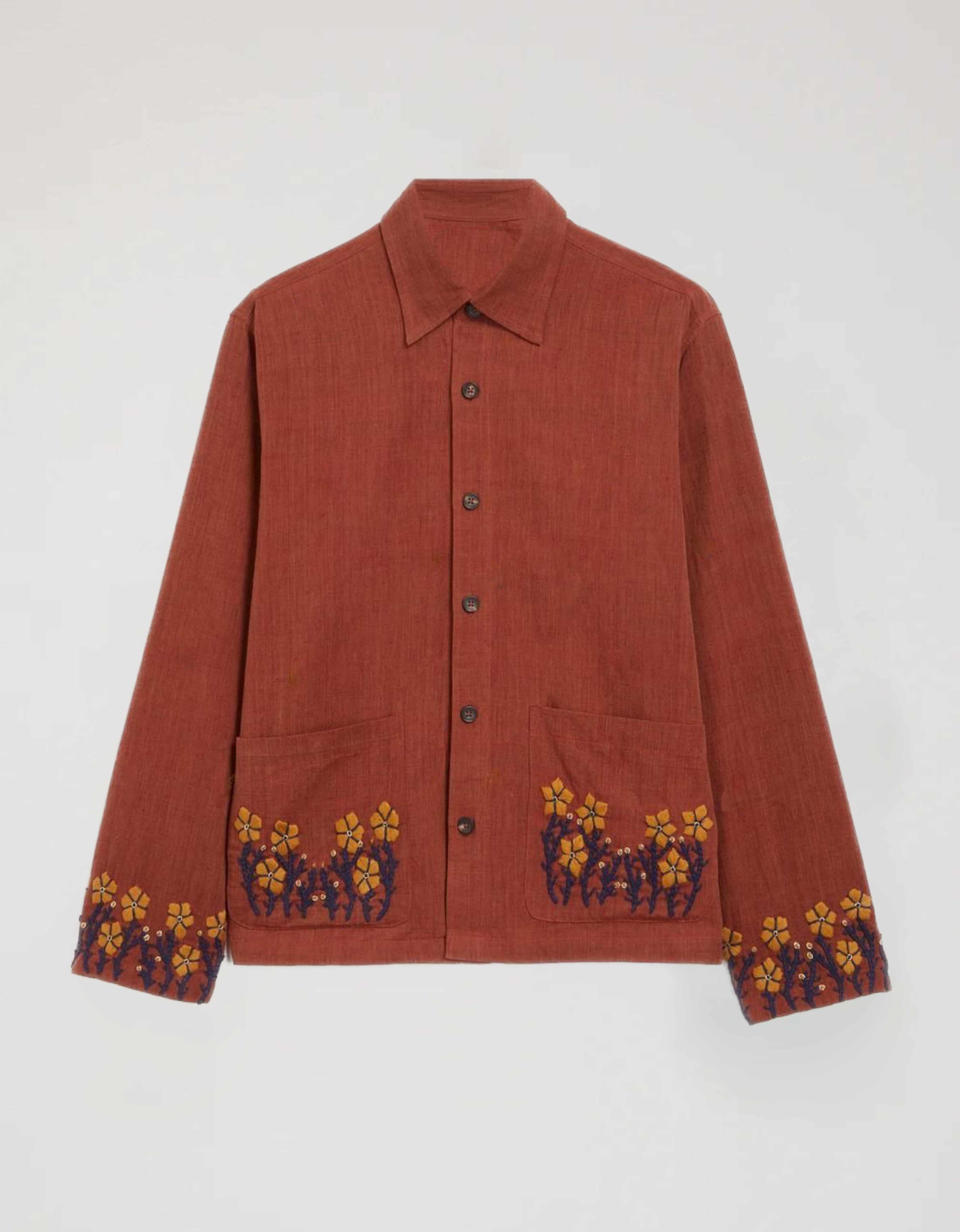 Artisan Embroidered Jacket Brown